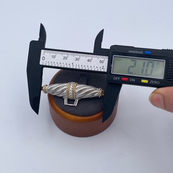 Judith Ripka Sterling Silver CZ Brooch Pin Only | 14.78g | 2.10” Cable Design - Picture 8 of 9